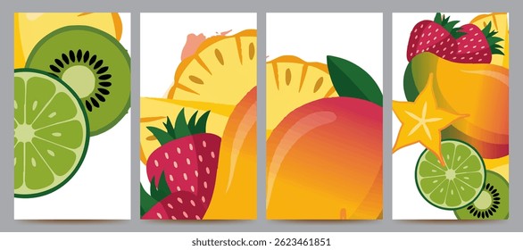 Abstractas colorido diseño de fondo de frutas