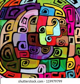 Abstract colorful funky pattern