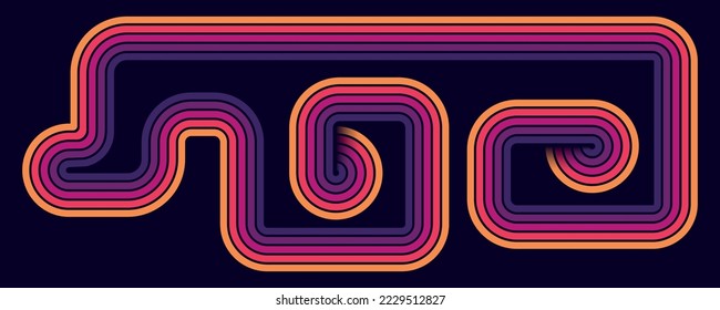 Abstract Colorful Funky Retro Vintage Background. 1970s Retro Style With Stripes Vector Illustration