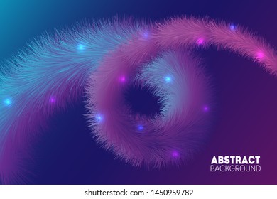 Abstract colorful furry background with bright lights. Vector graphic poster. 