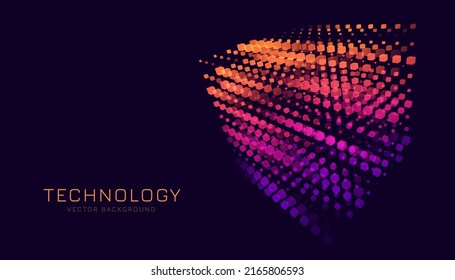 Abstrakter, bunter, futuristischer Hintergrund. Cube of Cubes. Vektorgrafik. Big Data Visualisierung. Microservices Data Center Server Konzept. 