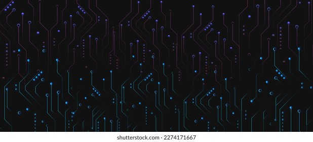 Abstract colorful futuristic technology with a circuit board background. Futuristic High-tech banner. Vector illustration