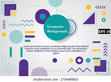 Abstract colorful geometric art cover template with shape composition design concept background vector illustration EPS 10