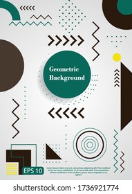 Abstract colorful geometric art cover template with shape composition design concept background vector illustration EPS 10