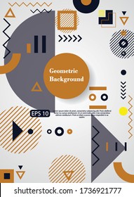 Abstract colorful geometric art cover template with shape composition design concept background vector illustration EPS 10