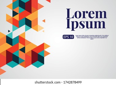 Abstract colorful geometric art cover template with shape composition design concept background vector illustration EPS 10