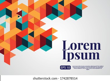 Abstract colorful geometric art cover template with shape composition design concept background vector illustration EPS 10