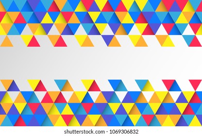 Abstract colorful geometric backdrop. Bright mosaic wallpaper. Creative Design Template. Material background for website. Vector illustration.