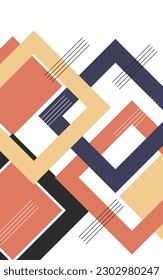 Abstract colorful geometric background. A4 vertical beautiful retro brochure. Cover design in flat style. Business template collection. Design poster, catalog, notebook, cover. Vector illustration.