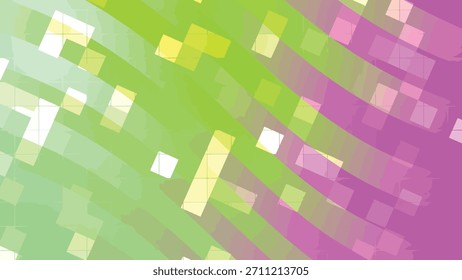 Abstractas animación de fondo geométrico colorido con vibrantes colores verdes, amarillos y magenta, abstractos Twirls Blink Square, Imagen de Regalías de valores.
