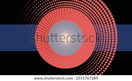 Abstract colorful geometric background - abstract circular digital background posters circles lines effect. dotted circle with radial lines.