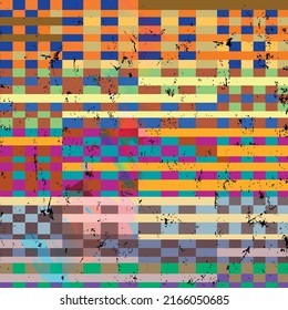 abstract colorful geometric background composition, with squares, lines, paint strokes and splashes 