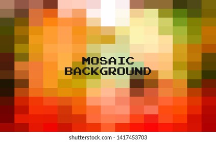 Abstract colorful geometric Background, Creative Design Templates. Pixel art Grid Mosaic, 8 bit vector background.