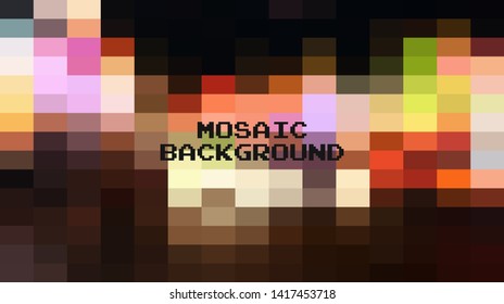 Abstract colorful geometric Background, Creative Design Templates. Pixel art Grid Mosaic, 8 bit vector background.