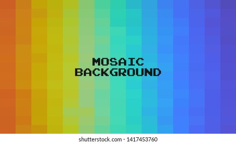 Abstract colorful geometric Background, Creative Design Templates. Pixel art Grid Mosaic, 8 bit vector background.