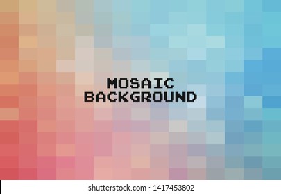 Abstract colorful geometric Background, Creative Design Templates. Pixel art Grid Mosaic, 8 bit vector background.