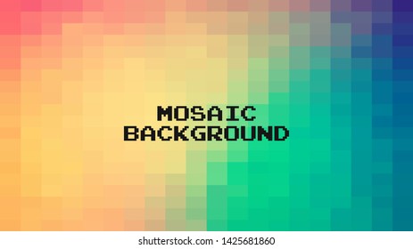 Abstract Colorful geometric Background, Creative Design Templates. Pixel art Grid Mosaic, 8 bit vector background.