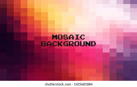 Abstract Colorful geometric Background, Creative Design Templates. Pixel art Grid Mosaic, 8 bit vector background.