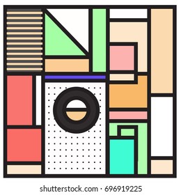 Abstract colorful geometric  background design template. Trendy and colorful pattern design for fabric background and wallpaper. 