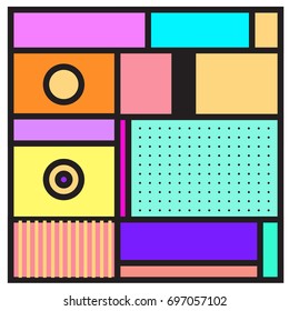 Abstract colorful geometric  background design template. Trendy and colorful pattern design for fabric background and wallpaper. 