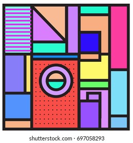 Abstract colorful geometric  background design template. Trendy and colorful pattern design for fabric background and wallpaper. 