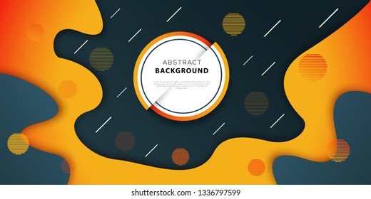 Abstract colorful geometric background. Dynamic shapes composition. Trendy horizontal banner or poster template. Vector illustration