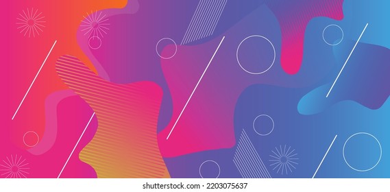 Abstract Colorful geometric background. Fluid shapes composition template 