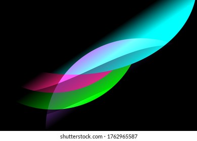 Abstract colorful geometric background graphic and advertising design wallpaper.dynamic textured elements design with black background vector illustration.