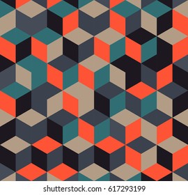 Abstract colorful geometric background, illustration of cubic shapes.