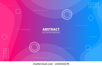 Abstract colorful geometric background. Liquid blue and pink color gradient background design. Vector illustration