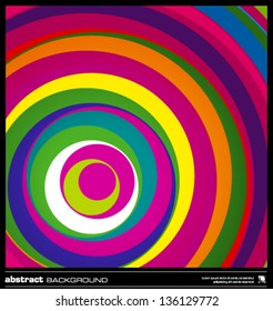 Abstract colorful geometric background made by circles vector illustration. Vector swirl background layout template. Modern colorful stripes background. Bright wavy lines design background.