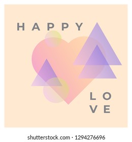 abstract colorful geometric background. modern gradient illustration of heart love valentines day. Unique artistic wallpaper, Fluid shapes composition, layout, theme pink and purple color concept