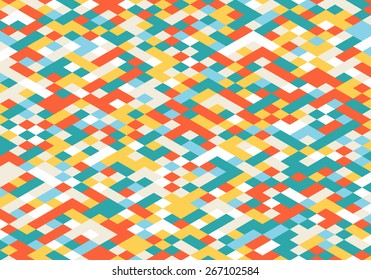 Abstract Colorful Geometric Background. Modern Flat Isometric Illustration. Vector Random Colored Decorative Wallpaper.