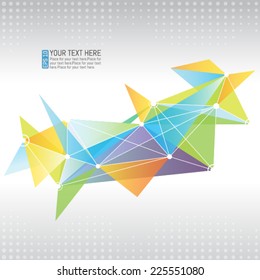 Abstract colorful geometric background on grey