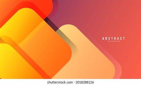 Resumen Fondo geométrico colorido , cuadrado naranja con bordes redondeados , Diseño de fondo moderno para el diseño de la presentación , ilustración Vector EPS 10