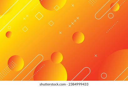 Abstract colorful geometric background. Orange and yellow elements with gradient. Dynamic shapes composition.