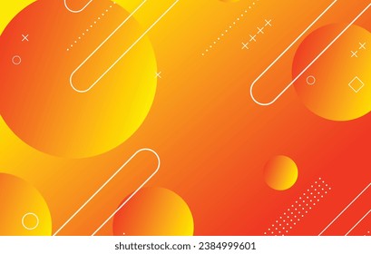 Abstract colorful geometric background. Orange and yellow elements with gradient. Dynamic shapes composition.