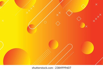 Abstract colorful geometric background. Orange and yellow elements with gradient. Dynamic shapes composition.