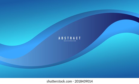 Abstract Colorful geometric background ,Overlapping blue curved shapes leave a space in the middle to insert text , Modern background design for presentation design , illustration Vector EPS 10