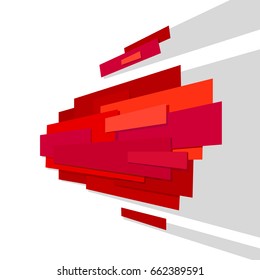 Abstract colorful geometric background, red tones, can be used for wallpaper, template, poster, backdrop, book cover, brochure, leaflet, flyer, vector illustration