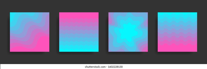 Abstract colorful geometric background set, graphic banner cover and advertising design layout template. Eps10 vector.