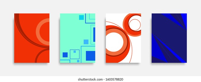 Abstract colorful geometric background set, graphic banner cover and advertising design layout template. Eps10 vector.
