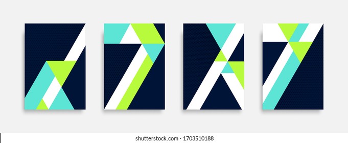 Conjunto de fondo geométrico de color abstracto, portada de banner gráfico y plantilla de diseño de publicidad. Vector Eps10.