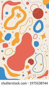 Abstract colorful geometric background. Set of bright different shapes.Modern creative template. Stylish vector poster.