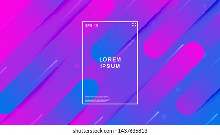 Abstract colorful geometric background. Simple dynamic shapes with trendy gradient composition. Fluid shapes composition.- Vector