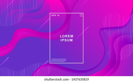 Abstract colorful geometric background. Simple dynamic shapes with trendy gradient composition. Fluid shapes composition.- Vector