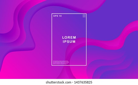 Abstract colorful geometric background. Simple dynamic shapes with trendy gradient composition. Fluid shapes composition.- Vector
