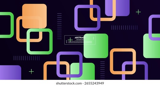 Abstractas fondo geométrico colorido. Diseño simple de patrón de línea de corte de papel cuadrado superpuesto. Vector eps10