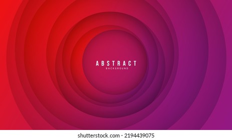 Abstract Colorful geometric background ,The gradient red and pink circle has shadows that are stacked into beautiful layers , illustration Vector EPS 10