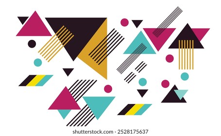 Abstractas fondo geométrico colorido con patrón de Formas triangulares. Geométrica creativa con una variedad de fondo de patrón geométrico para su diseño

